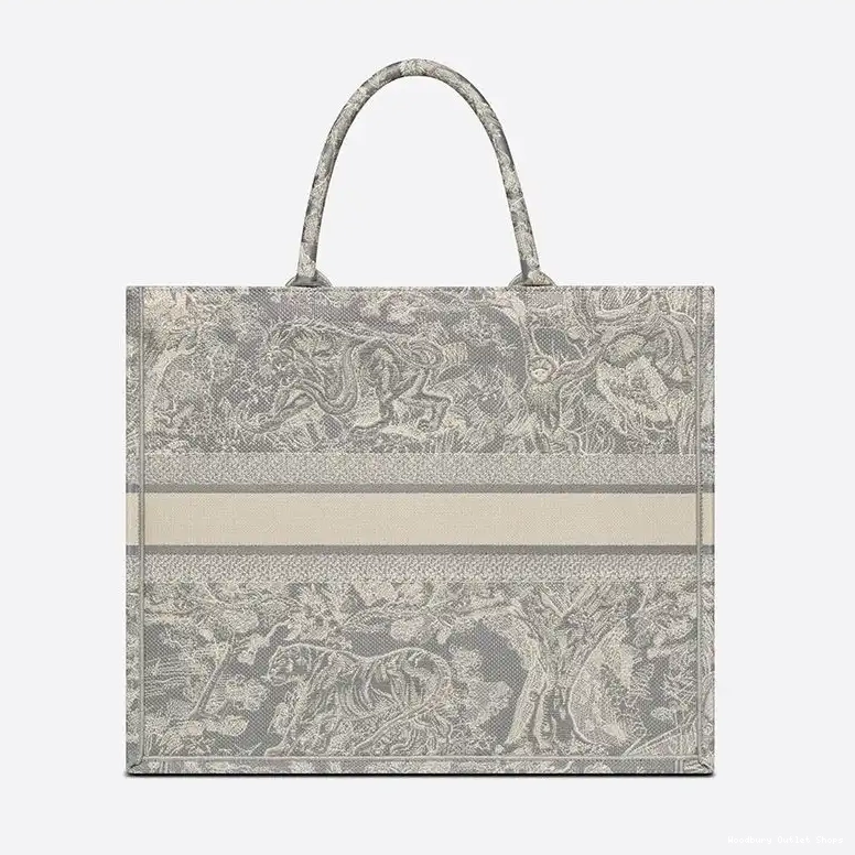 Cheap Book Jouy Tote Grey Dior De Canvas Toile Motif 0504 Hot Sale